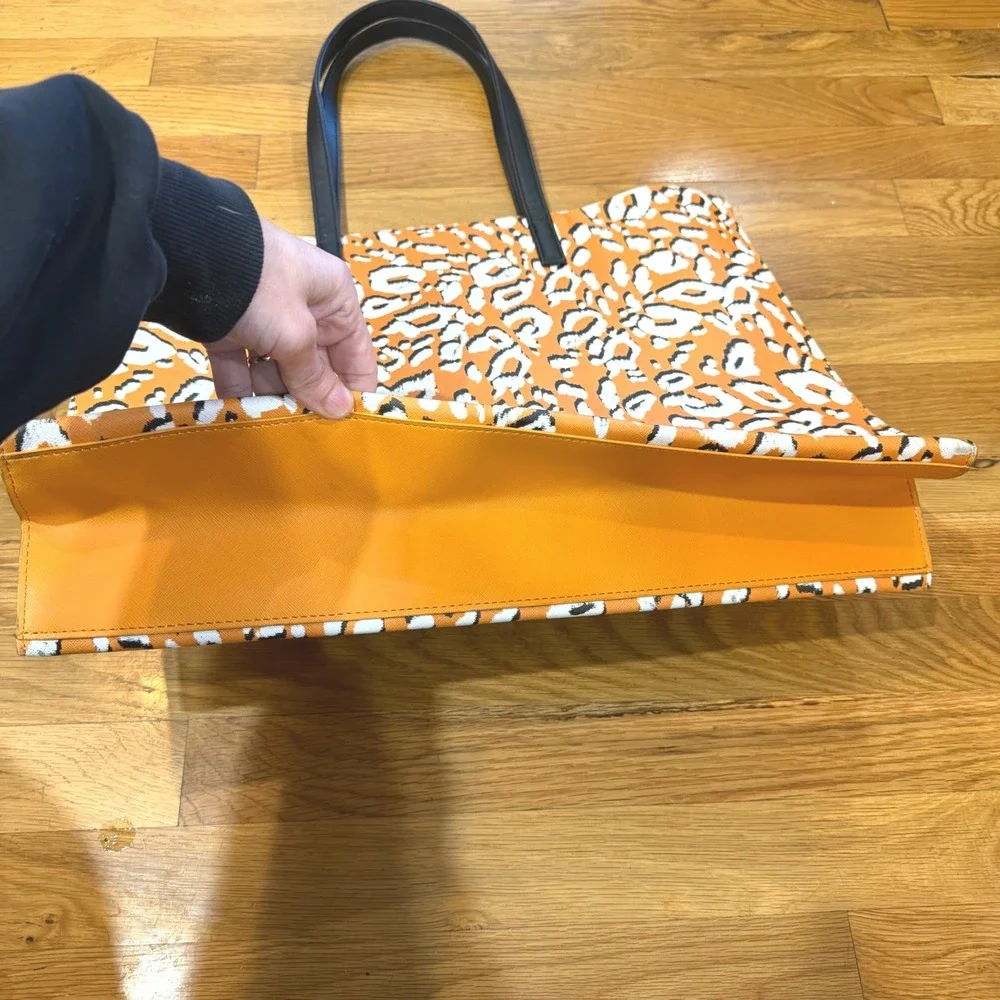 Ted Baker London Lilecon Orange Leopard Print Large‎ Icon Tote Bag Shopper